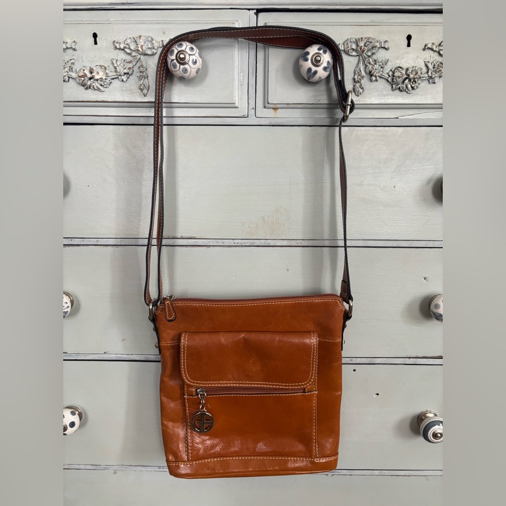Giani Bernini Brown Leather Crossbody Bag